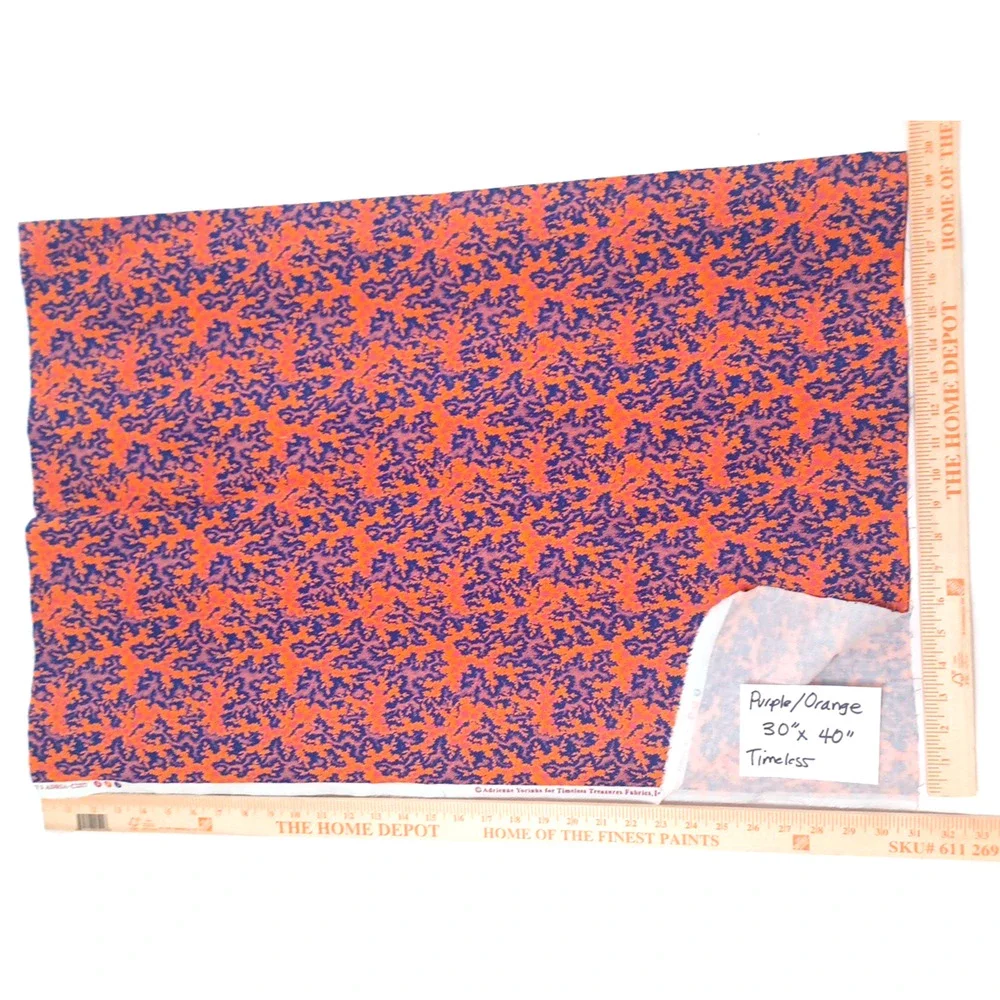 Orange Purple Adria Adrienne Yorinks Timeless Cotton Fabric 1 Pc 30